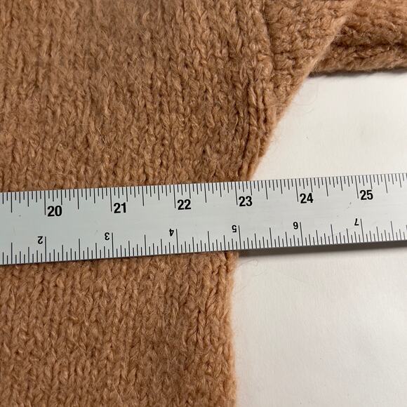 Zara S Womens Oversized Chunk Slouchy Sweater Open Back Camel Cozy Lounge - Picture 7 of 11